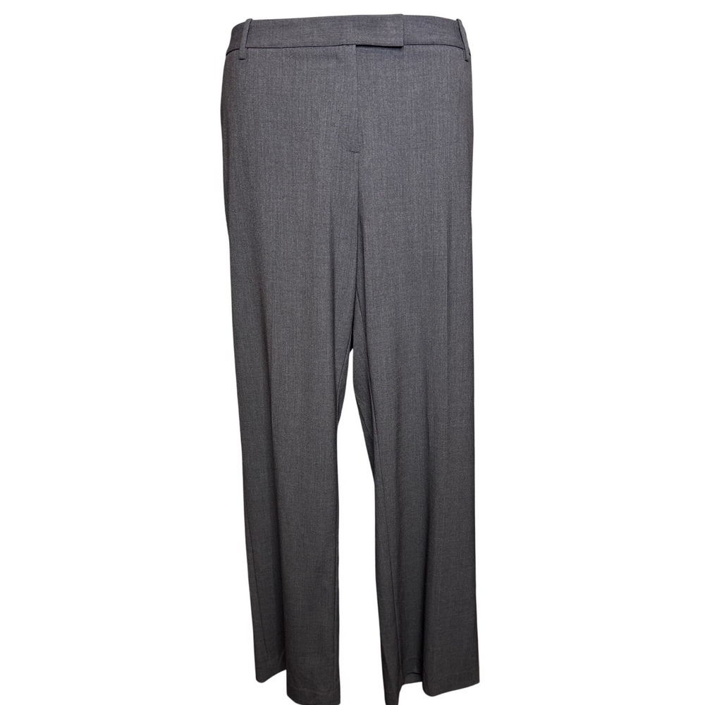 Calvin Klein Womens Madison Gray Straight Leg Dress PantsSize 16 Office Elegant‎